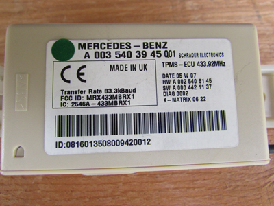 Mercedes R171 W209 Tire Pressure Check Control Unit 0035403945 SLK280 SLK300 SLK350 SLK55 CLK G Glass3
